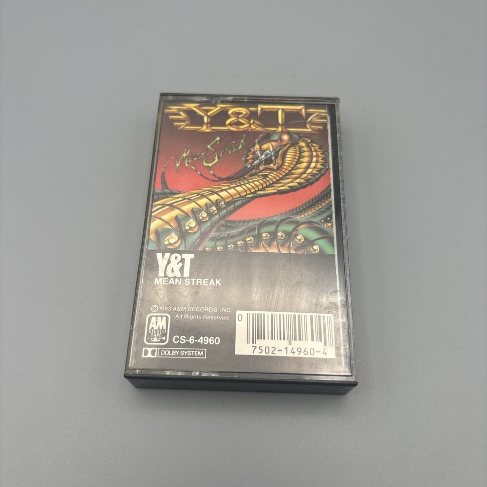 Y&T Mean Streak NM 1st Ed 1983 A&M CS-6-4960 Heavy Metal Cassette Tape